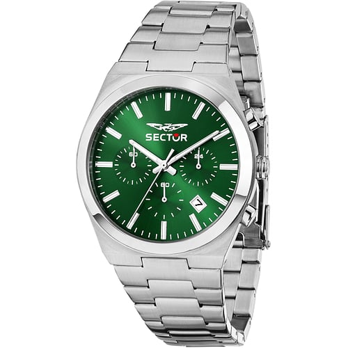 Orologio Sector C300 Uomo Acciaio Silver Cronografo Verde _R3273301002