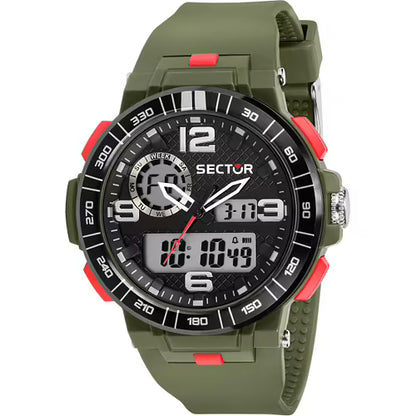 Orologio Sector Ex 28 Uomo Analogico-Digitale Cinturino PU Verde Militare _R3251532001