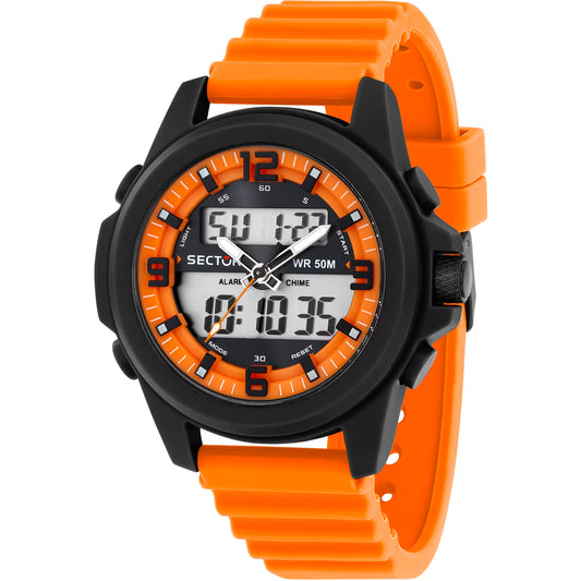 Orologio Sector Ex 48 Uomo Analogico-Digitale Cinturino Plastica Arancione Nero_R3251302002