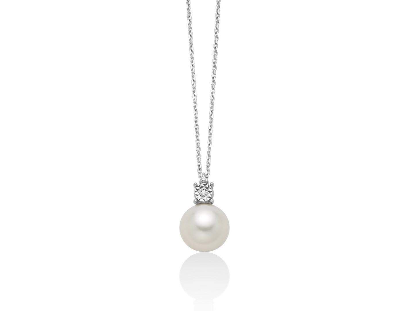 Collana Miluna Donna Oro Bianco 750 Perla e Diamanti _PCL6666