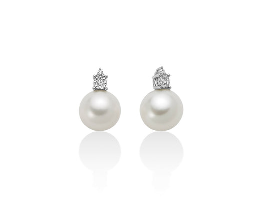 Orecchini Miluna Donna Oro Bianco 18 kt Diamanti e Perle _PER2801