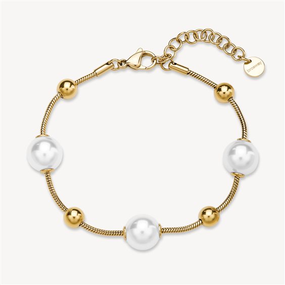 Brosway Bracciale Perfect Donna Acciaio Gold Perle e Sfere _BPC57