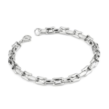Bracciale Boccadamo Uomo Acciaio Silver Maglia ad Osso _ABR750