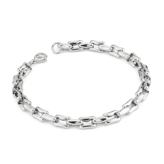 Bracciale Boccadamo Uomo Acciaio Silver Maglia ad Osso _ABR750