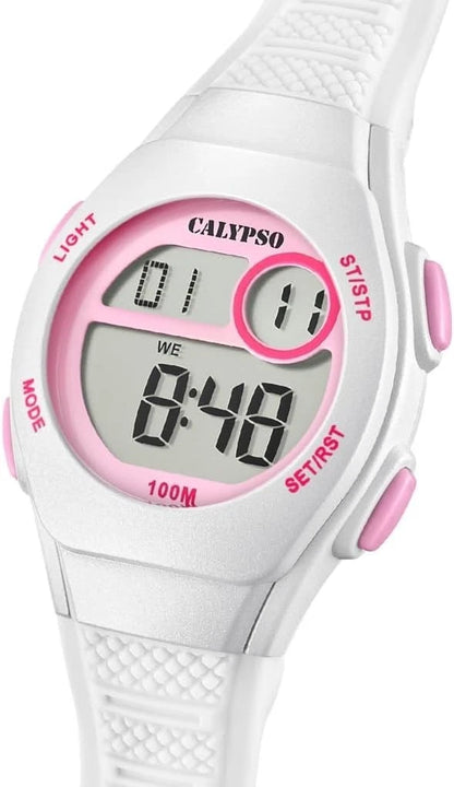 Orologio CALYPSO JUNIOR COLLECTION Digitale Cinturino Gomma Bianco Rosa _K5831-1
