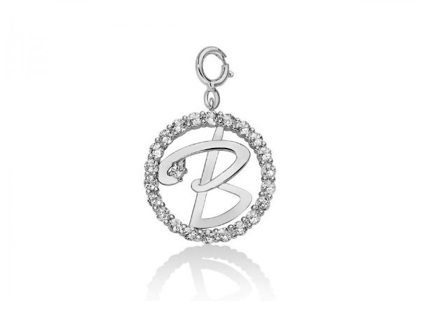 „B“ Anhänger Damen MILUNA White Topaz Letters Kollektion – PFD857-B