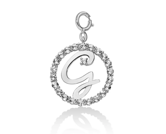 „G“-Anhänger für Damen, MILUNA White Topaz Letters-Kollektion – PFD857-G