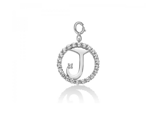 „J“-Anhänger für Damen, MILUNA White Topaz Letters-Kollektion – PFD857-J