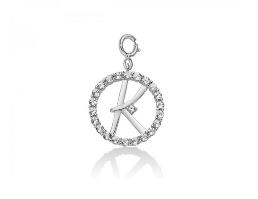 „K“-Anhänger für Damen, MILUNA White Topaz Letters-Kollektion – PFD857-K