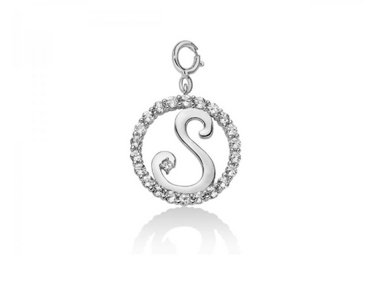 „S“-Anhänger für Damen, MILUNA White Topaz Letters-Kollektion – PFD857-S