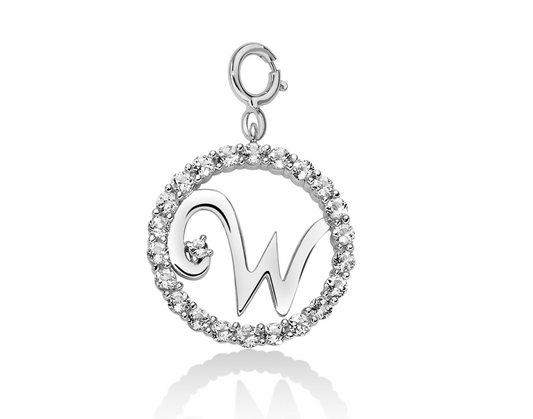 „W“ Anhänger Damen MILUNA White Topaz Letters Kollektion – PFD857-W